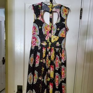 Vintage Black/Floral Fit & Flair Dress